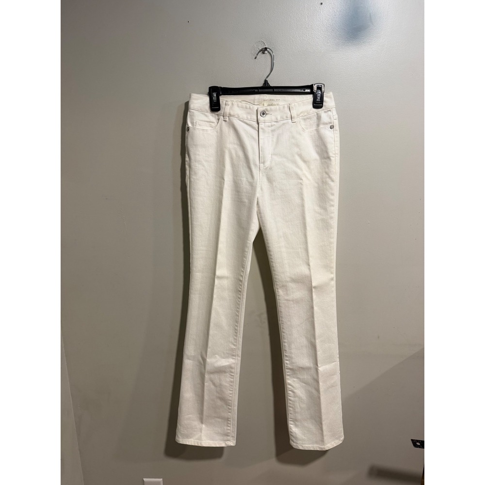 Coldwater Creek Womens White Natural Fit Mini Bootcut Jeans Size 4 RN98516